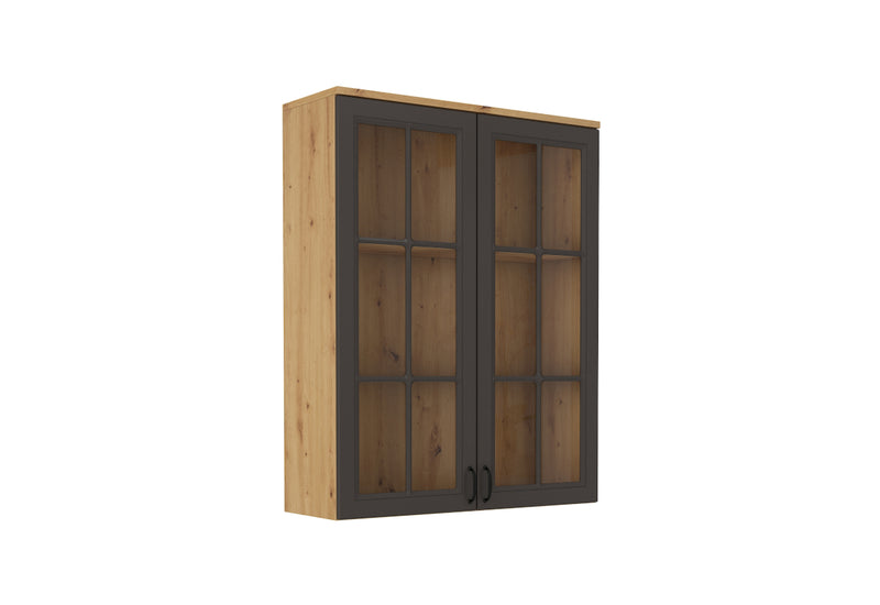 Horný nástavec FLAVELA 2D, 100x126x34, grafit/dub artisan - - 0