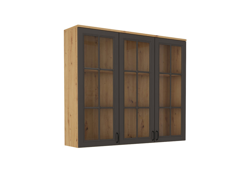 Horný nástavec FLAVELA 3D, 150x126x34, grafit/dub artisan - - 0