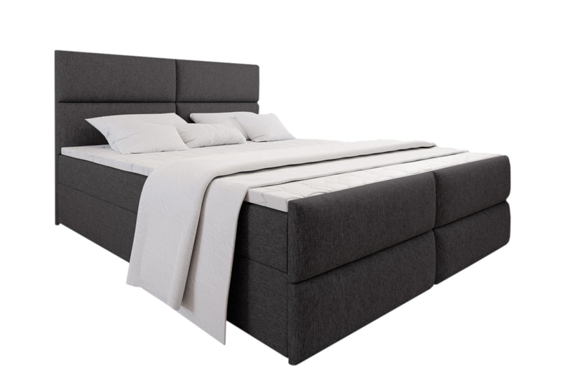 Čalúnená posteľ boxspring MILON + topper, 140x200, sawana 05 - - 0