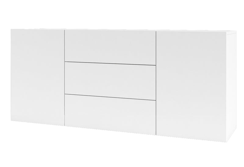 Komoda AVANA 2D3S, 140x63x35, biela/wotan dub - - 0