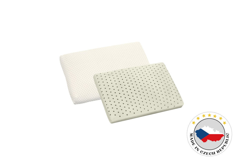 Vankúš z antialergickej latexo-kokosovej peny NAT, 60x40x13, biela - - 0