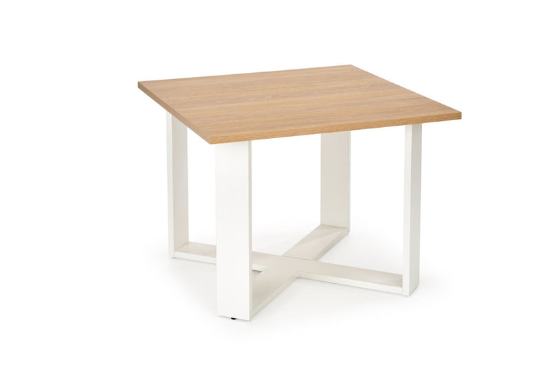 Konferenčný stolík CRISTA, 67x50x67, dub zlatý/biela - - 0