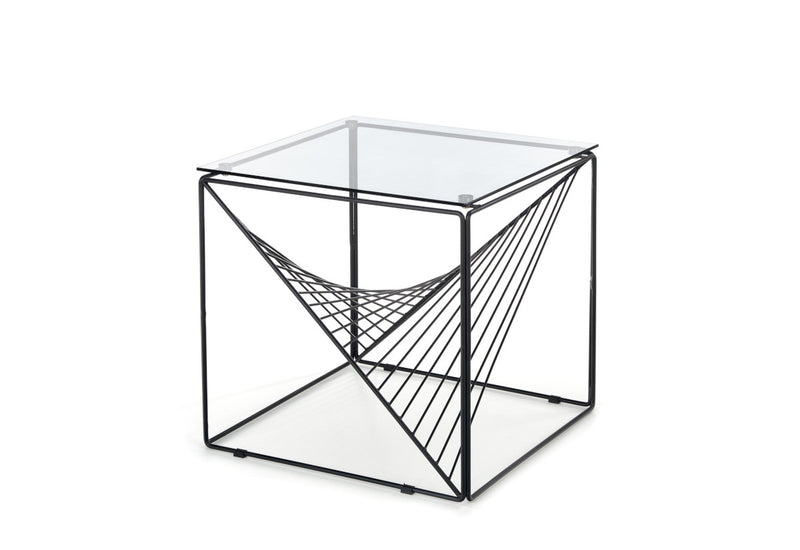 Konferenčný stolík PATOK, 50x50x50, dymové sklo/čierna - - 0