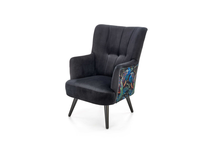 Kreslo PAGINO, 67x95x82, velvet čierna - - 0