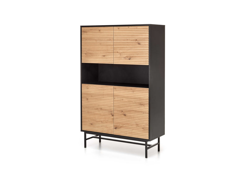 Komoda MIRANO KM3, 100x156x40, dub artisan/čierna - - 0
