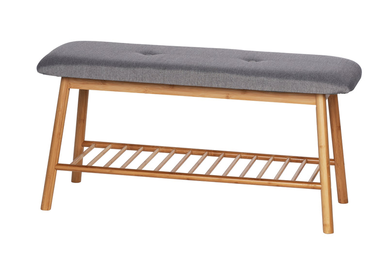 Lavica MARTINE, 90x45x34, hnedá/sivá - - 0