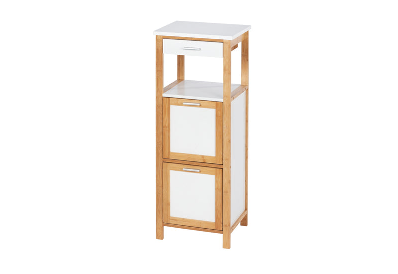 Komoda NATHALIE, 34x89x30, biela/hnedá - - 0