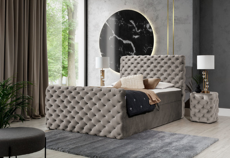 Čalúnená posteľ boxspring CAMEL, 120x200, riviera 16 - - 0