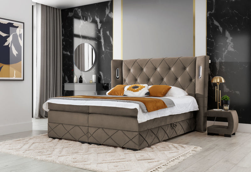 Čalúnená posteľ boxspring SONO, 120x200, monolith 09 - - 0