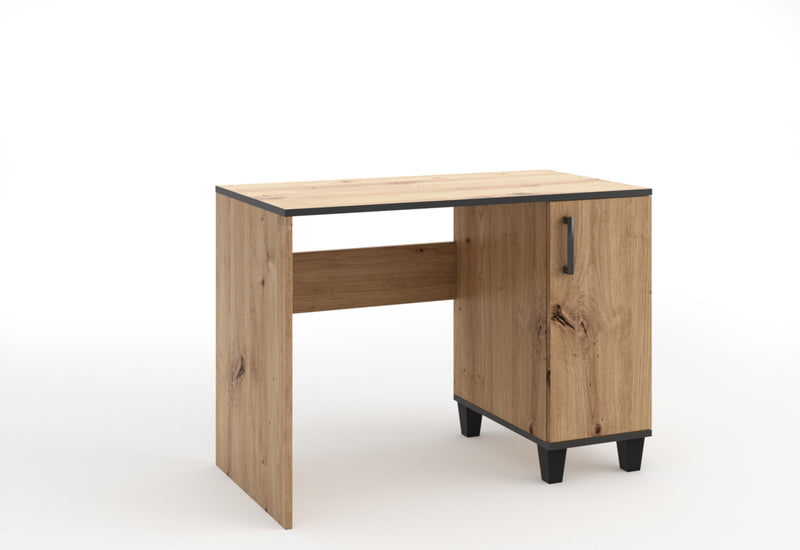 Písací stôl PHILIPE, 100x75x56, dub artisan/čierna - - 0