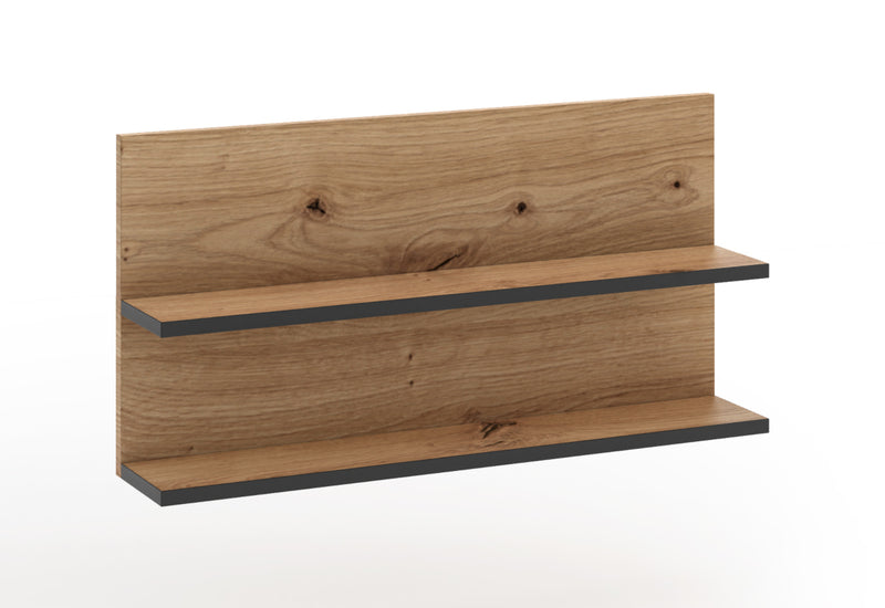 Polica PHILIPE, 80x40x15, dub artisan/čierna - - 0