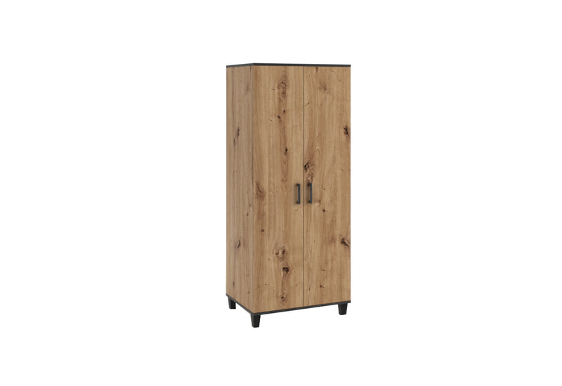 Šatníková skriňa PHILIPE, 80x193x56, dub artisan/čierna - - 0