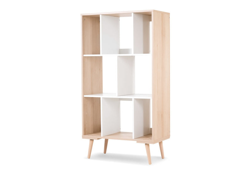 Detský regál MACEK,146x80x40,biela/buk - - 0