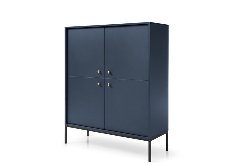 Vysoká komoda NANO, 103,5x125,5x39, modrá - - 0