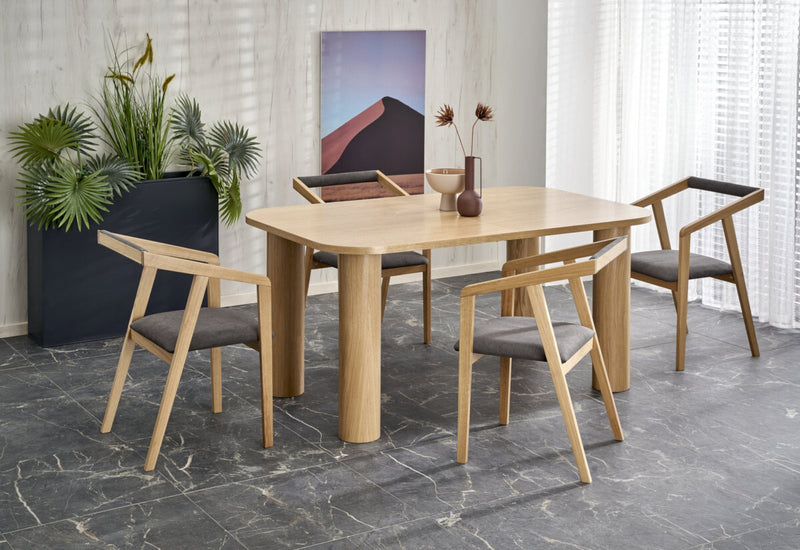 Rozkladací jedálenský stôl NIVEL, 160-240x77x100, dub prírodný - - 0