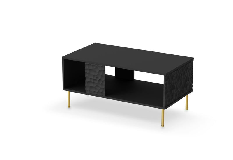 Konferenčný stolík PETYR, 92x43x50, čierna/zlatá - - 0