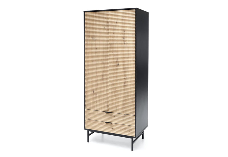 Šatníková skriňa MIRANO, 80x205x53, dub artisan/čierna - - 0