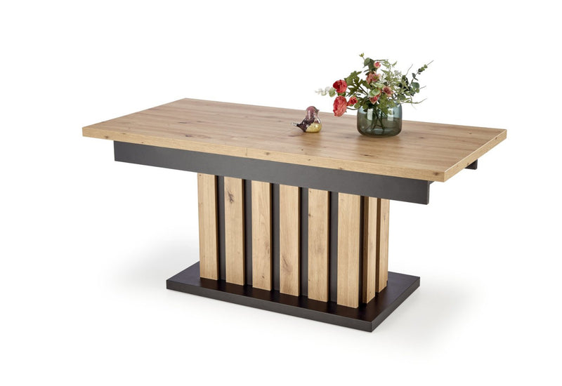 Rozkladací konferenčný stolík BAKY, 130-170x65-82x65, dub artisan/čierna - - 0