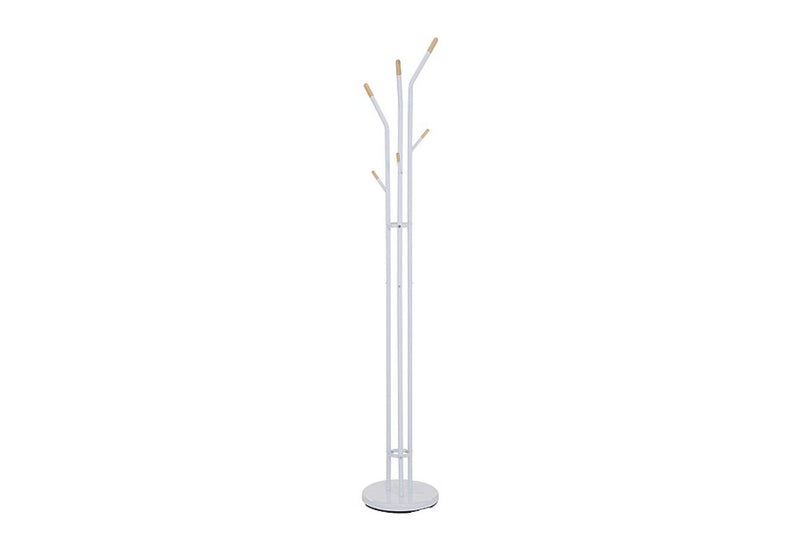 Stojanový vešiak NADER, 30x179x30, biela/buk - - 0