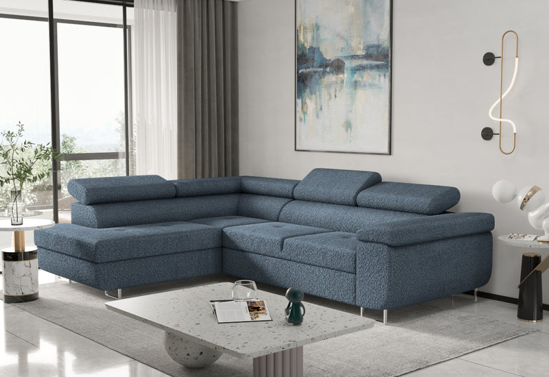 Rohová rozkladacia sedačka ARTON, 275x90x202, ascot atlantic, ľavá - - 0