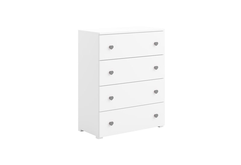 Komoda FENZA, 80x102x40, biela/sivá - - 0