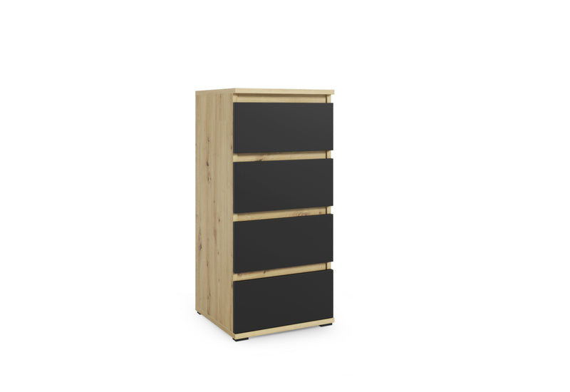 Komoda NEMI, 30x88x40, dub artisan/čierna - - 0