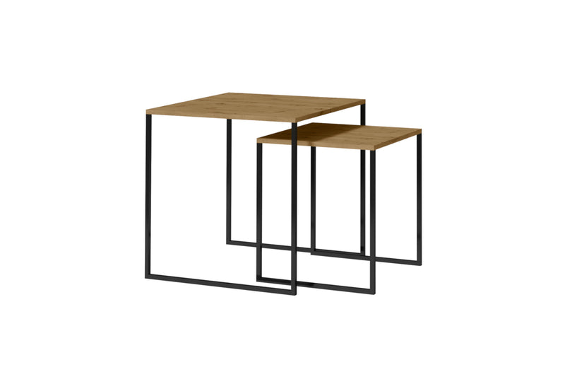 Konferenčný stolík CELINE, 60x60x60, dub artisan/čierna - - 0