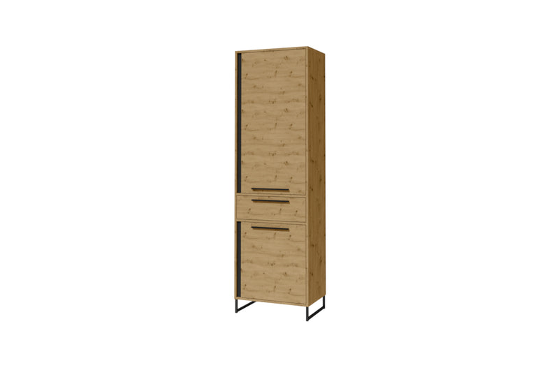 Skriňa CELINE 2, 60x200x40, dub artisan/čierna - - 0