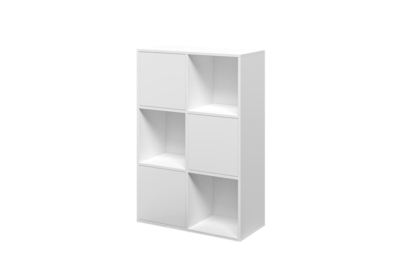 Regál MIKA, 64,8x96,4x30, biela - - 0