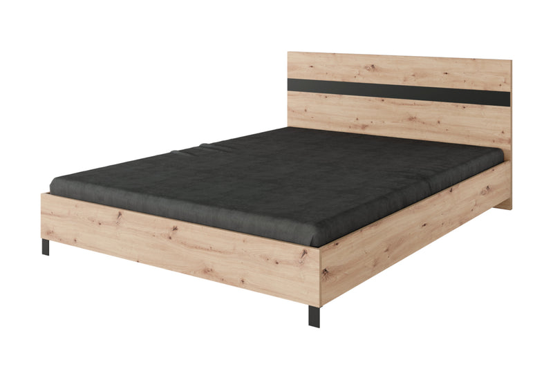 Manželská posteľ MAKLEN, 160x200, dub artisan - - 0