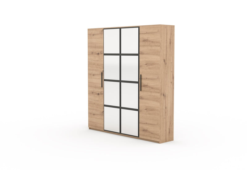 Šatníková skriňa MAKLEN, 205x220x55, dub artisan - - 0