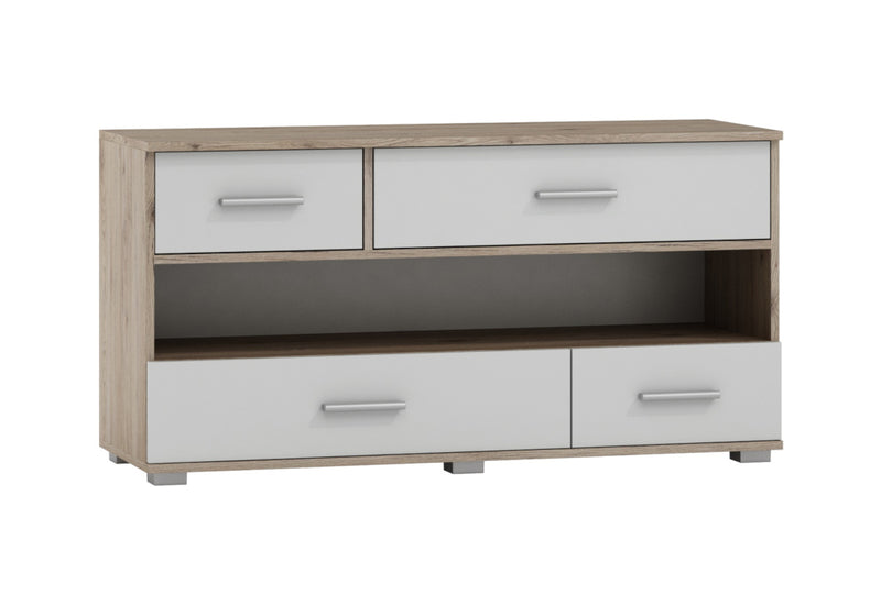 TV stolík AKTUN, 120x62x40, dub bordeaux/biela - - 0
