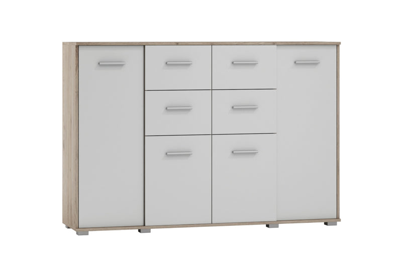Komoda AKTUN, 160x110x40, dub bordeaux/biela - - 0
