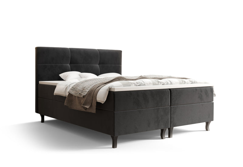 Čalúnená posteľ boxspring AMIR, 140x200, monolith 97 - - 0