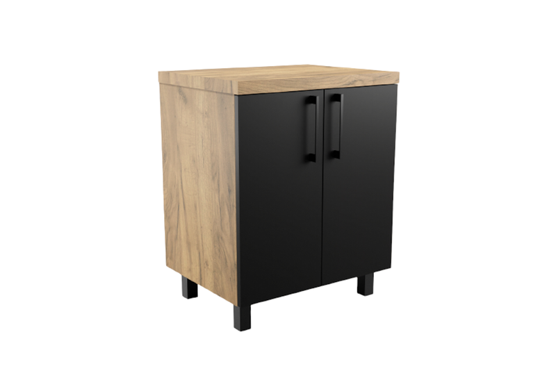 Kúpeľňová skrinka pod umývadlo TOWIR, 60x75x47, dub craft/čierna - - 0