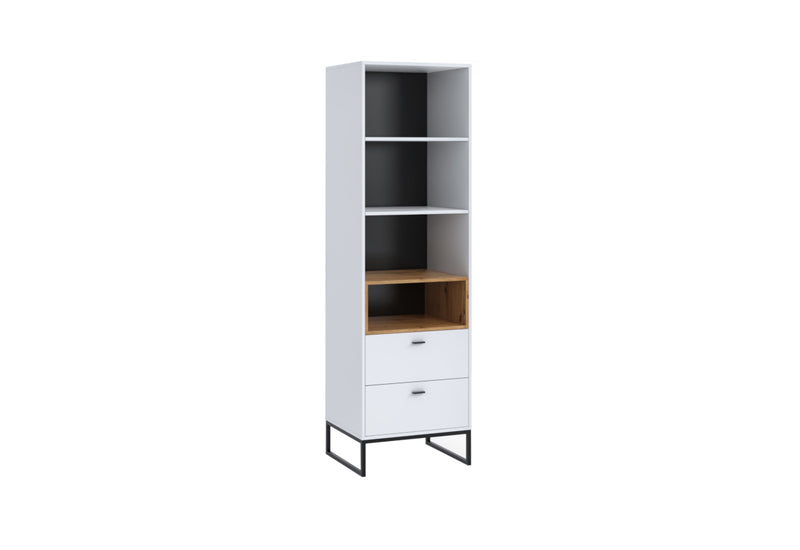 Regál OTYL, 60x202x40, biela/dub artisan - - 0