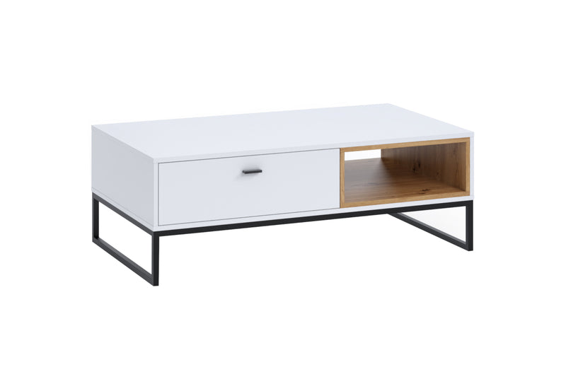 Konferenčný stolík OTYL, 120x41,8x65, biela/dub artisan - - 0
