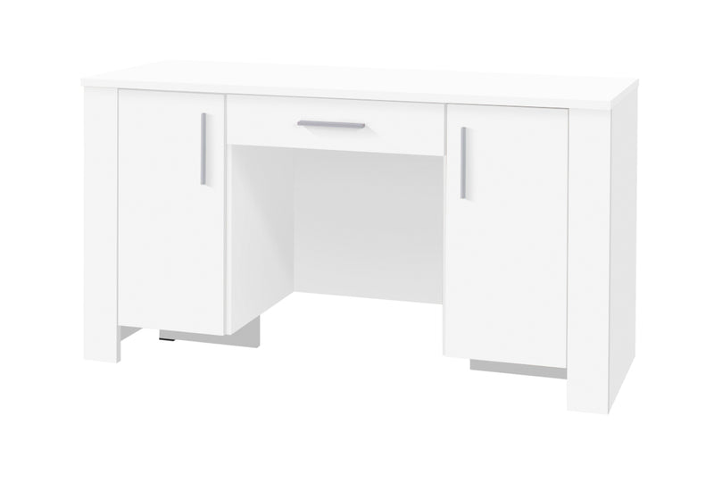 Písací stôl 1SZ2D SIRO, 140x77x55, biela - - 0