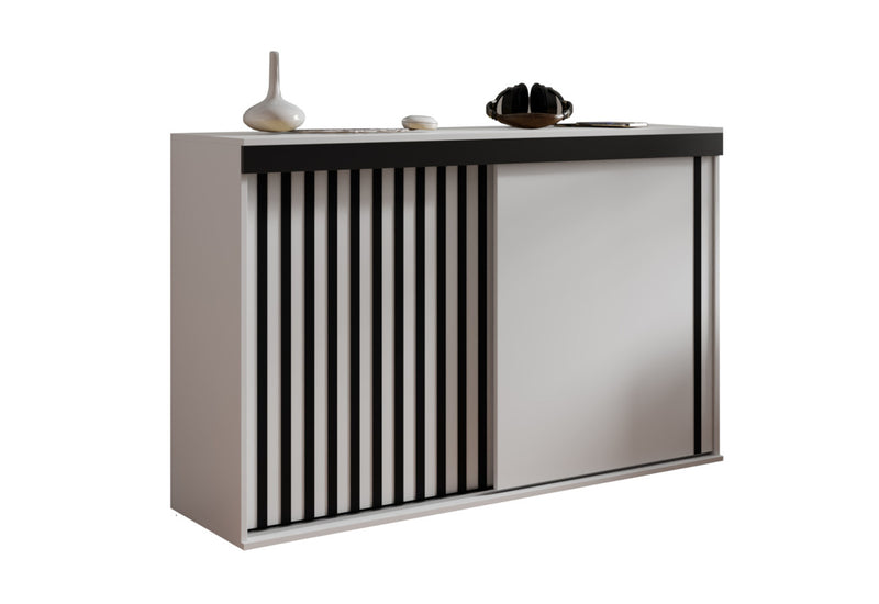 Komoda MILANY, 120x94x45, biela/čierna - - 0