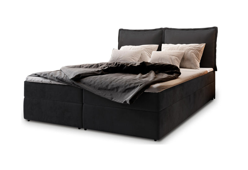 Čalúnená posteľ boxspring LINTO, 140x200, monolith 95 - - 0