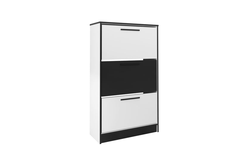 Botník SILONA, 70,4x124,7x24,1, biela/čierna - - 0