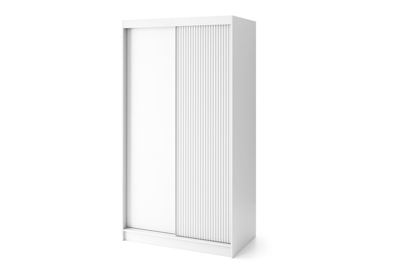 Posuvná šatníková skriňa BIAMO 2, 120x220x60, bílá/bílá mat - - 0