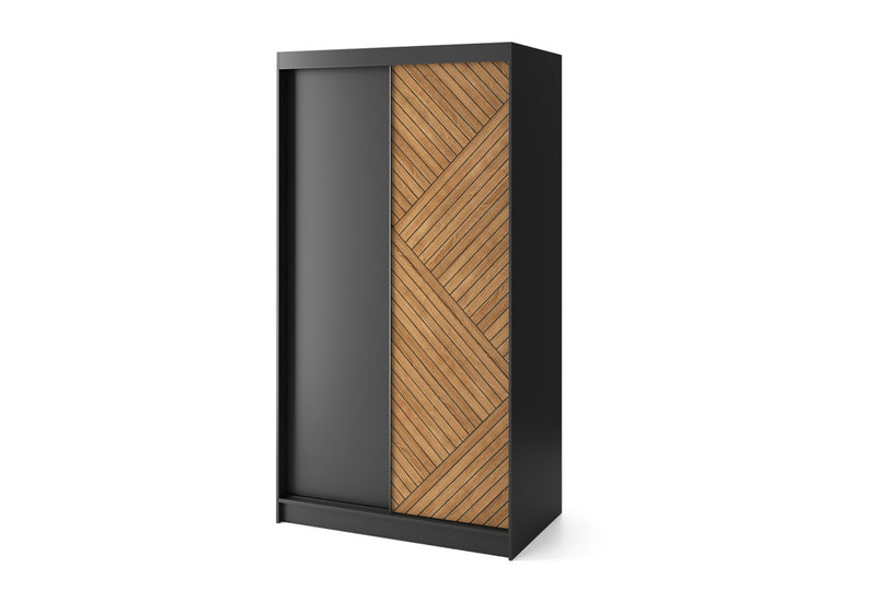 Posuvná šatníková skriňa MARHY 2, 120x220x60, dub karamel - - 0