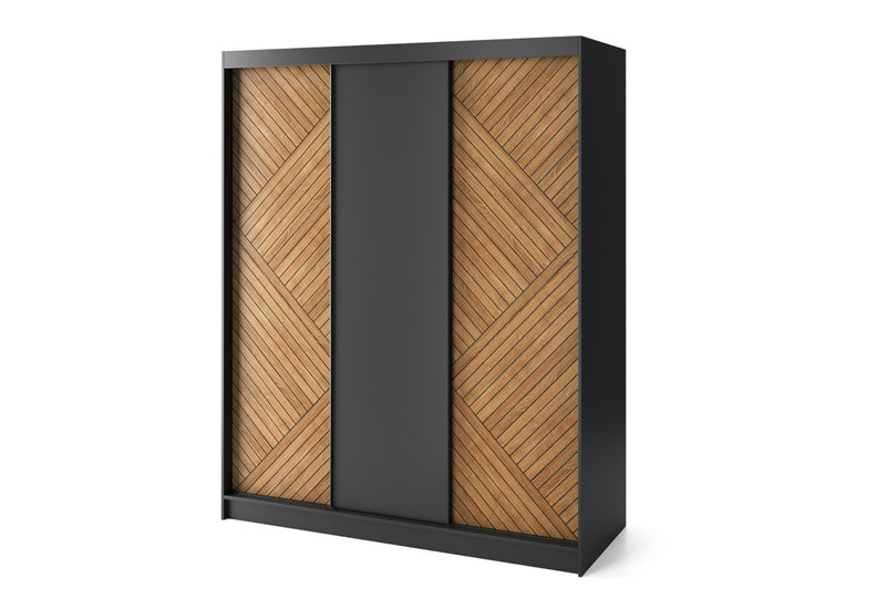 Posuvná šatníková skriňa MARHY 3, 180x220x60, dub karamel - - 0