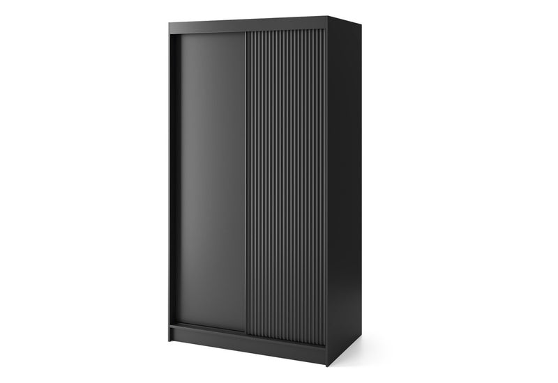 Posuvná šatníková skriňa PRESCO 2, 120x220x60, čierná - - 0
