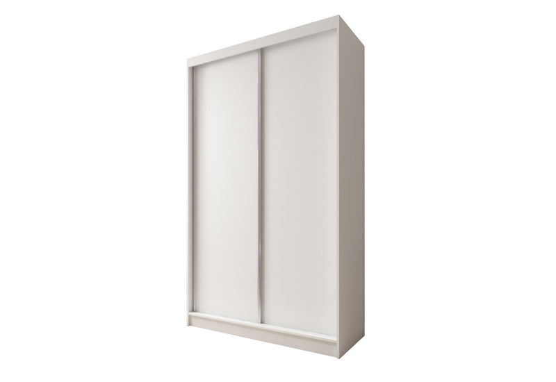 Posuvná šatníková skriňa GALAN, 120x216x61, biela - - 0
