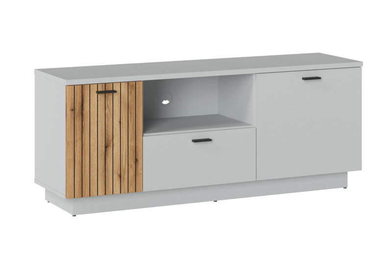 TV stolík ALVERA 2, 145,2x58,8x40, dub/sivá - - 0