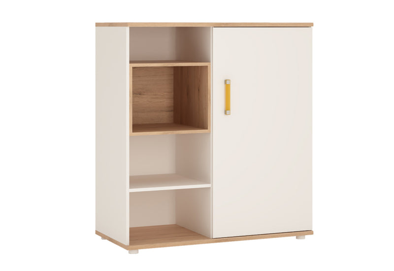 Nízky regál AZAN, 105,5x115,7x52,4, alpská biela/dub - - 0