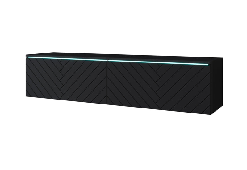 TV stolík MENDES D 2, 140x30x33, čierna/jodelka, bez LED osvetlenia - - 0