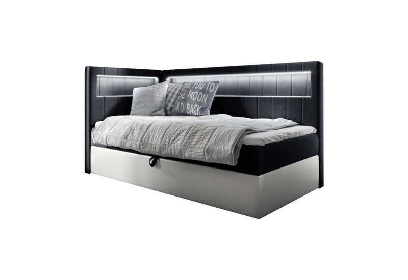 Čalúnená posteľ ELIZA 2 + topper, 80x200, fresh 17, ľavá - - 0